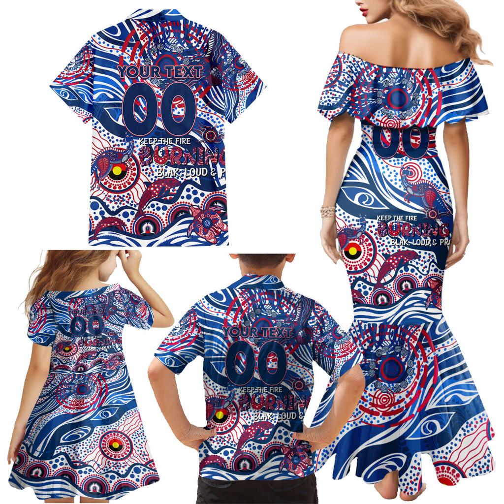 Custom NAIDOC Week 2024 Bulldogs Family Matching Mermaid Dress and Hawaiian Shirt Aboriginal Animals Keep The Fire Burning