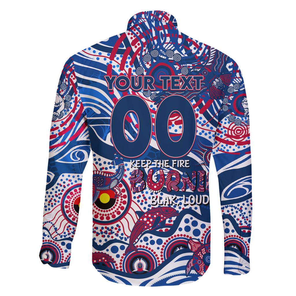 Custom NAIDOC Week 2024 Bulldogs Family Matching Off The Shoulder Long Sleeve Dress and Hawaiian Shirt Aboriginal Animals Keep The Fire Burning