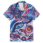 Custom NAIDOC Week 2024 Bulldogs Family Matching Off Shoulder Short Dress and Hawaiian Shirt Aboriginal Animals Keep The Fire Burning