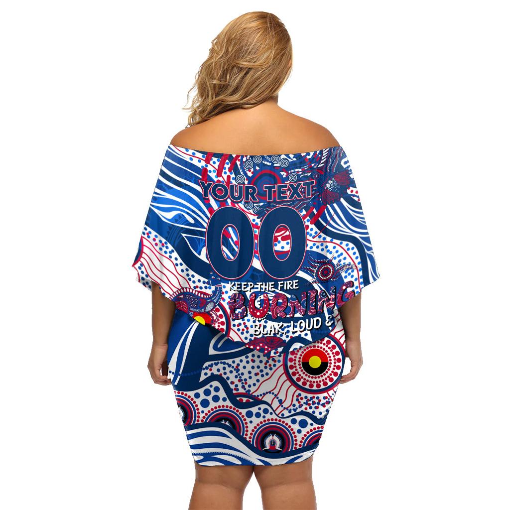 Custom NAIDOC Week 2024 Bulldogs Family Matching Off Shoulder Short Dress and Hawaiian Shirt Aboriginal Animals Keep The Fire Burning