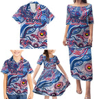 Custom NAIDOC Week 2024 Bulldogs Family Matching Puletasi and Hawaiian Shirt Aboriginal Animals Keep The Fire Burning
