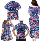 Custom NAIDOC Week 2024 Bulldogs Family Matching Puletasi and Hawaiian Shirt Aboriginal Animals Keep The Fire Burning