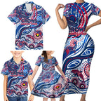 Custom NAIDOC Week 2024 Bulldogs Family Matching Short Sleeve Bodycon Dress and Hawaiian Shirt Aboriginal Animals Keep The Fire Burning