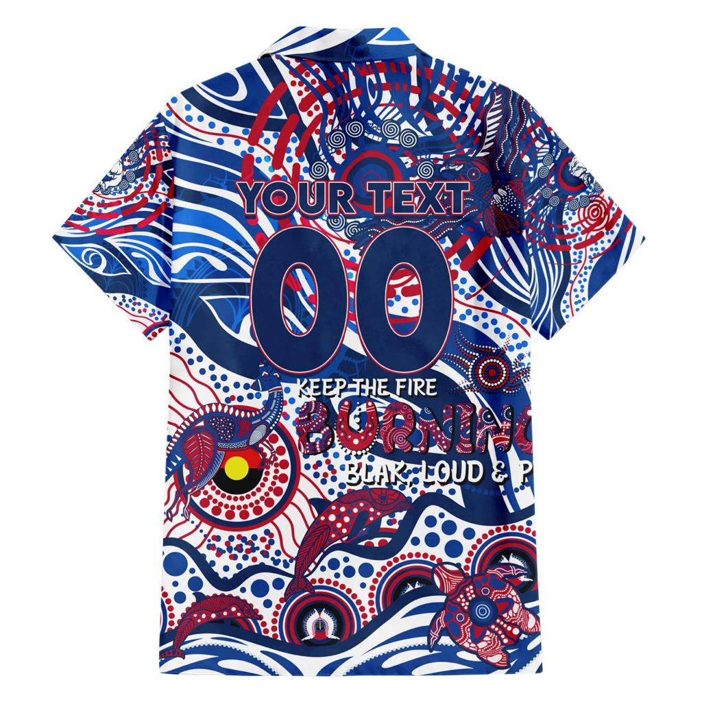 Custom NAIDOC Week 2024 Bulldogs Family Matching Short Sleeve Bodycon Dress and Hawaiian Shirt Aboriginal Animals Keep The Fire Burning