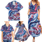 Custom NAIDOC Week 2024 Bulldogs Family Matching Summer Maxi Dress and Hawaiian Shirt Aboriginal Animals Keep The Fire Burning