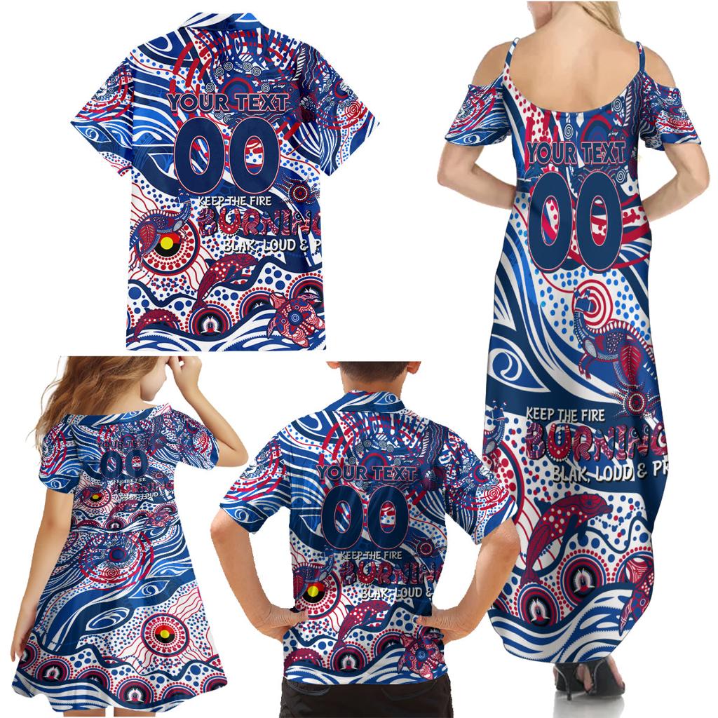 Custom NAIDOC Week 2024 Bulldogs Family Matching Summer Maxi Dress and Hawaiian Shirt Aboriginal Animals Keep The Fire Burning