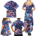 Custom NAIDOC Week 2024 Bulldogs Family Matching Summer Maxi Dress and Hawaiian Shirt Aboriginal Animals Keep The Fire Burning
