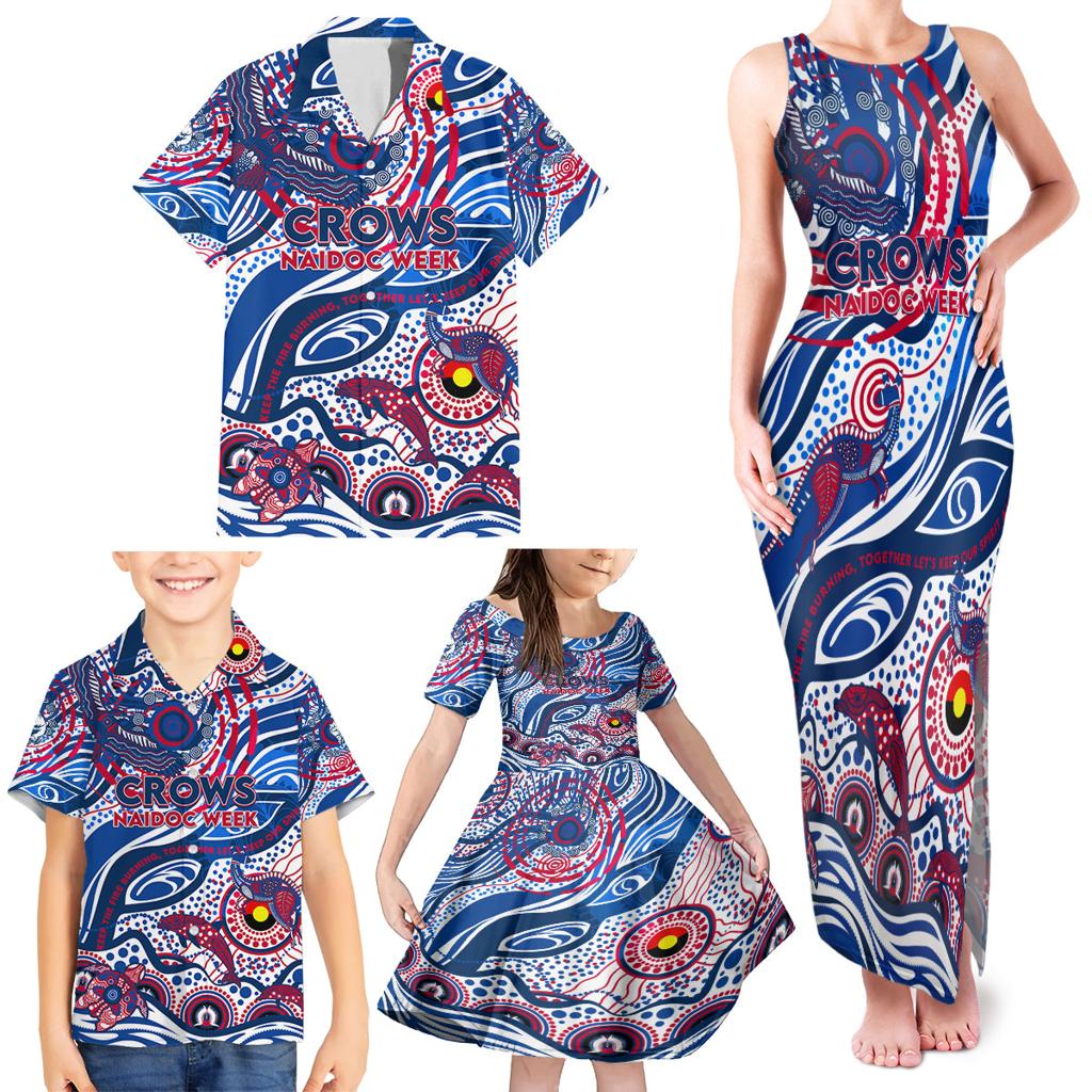 Custom NAIDOC Week 2024 Bulldogs Family Matching Tank Maxi Dress and Hawaiian Shirt Aboriginal Animals Keep The Fire Burning