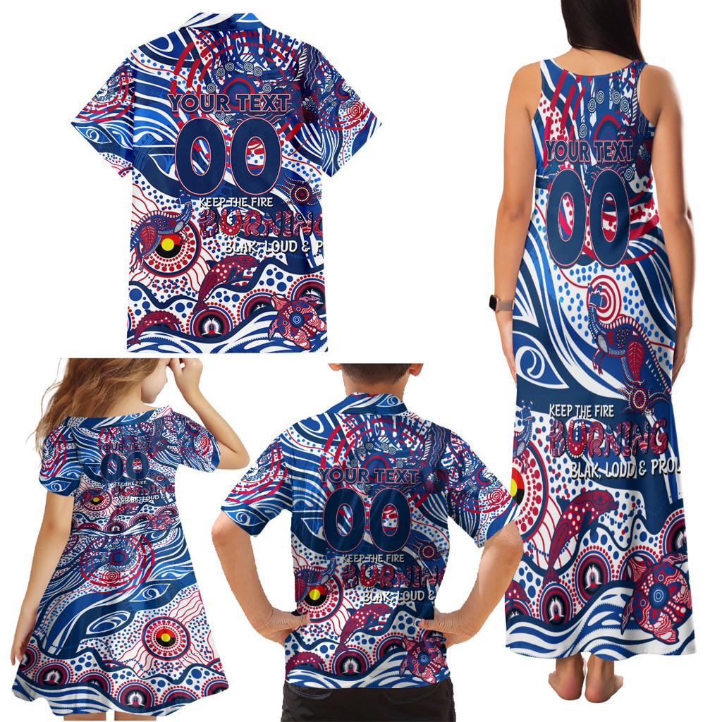 Custom NAIDOC Week 2024 Bulldogs Family Matching Tank Maxi Dress and Hawaiian Shirt Aboriginal Animals Keep The Fire Burning