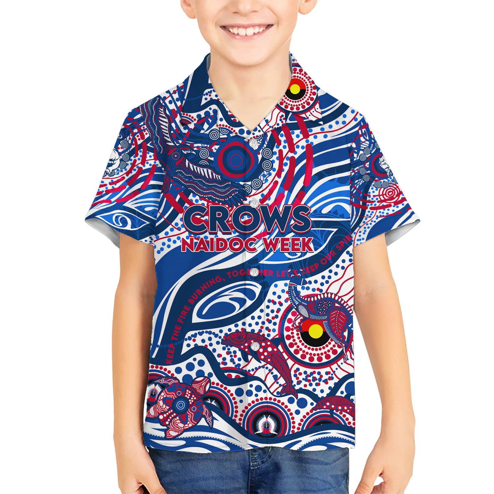 Custom NAIDOC Week 2024 Bulldogs Hawaiian Shirt Aboriginal Animals Keep The Fire Burning