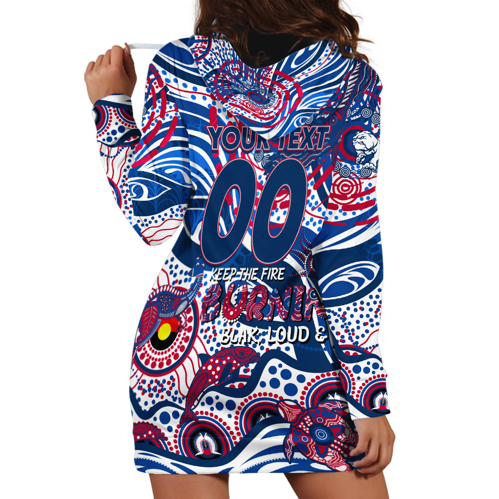 Custom NAIDOC Week 2024 Bulldogs Hoodie Dress Aboriginal Animals Keep The Fire Burning