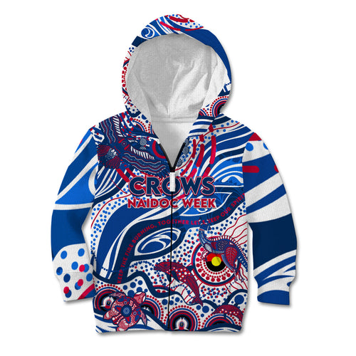 Custom NAIDOC Week 2024 Bulldogs Kid Hoodie Aboriginal Animals Keep The Fire Burning