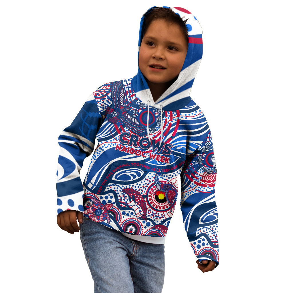 Custom NAIDOC Week 2024 Bulldogs Kid Hoodie Aboriginal Animals Keep The Fire Burning