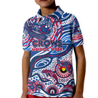 Custom NAIDOC Week 2024 Bulldogs Kid Polo Shirt Aboriginal Animals Keep The Fire Burning