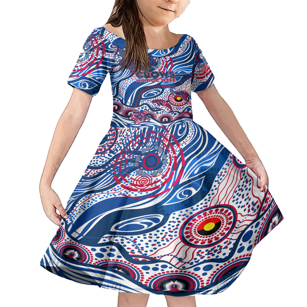Custom NAIDOC Week 2024 Bulldogs Kid Short Sleeve Dress Aboriginal Animals Keep The Fire Burning