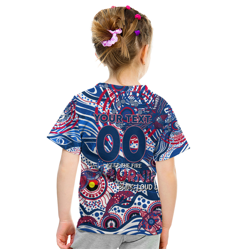 Custom NAIDOC Week 2024 Bulldogs Kid T Shirt Aboriginal Animals Keep The Fire Burning
