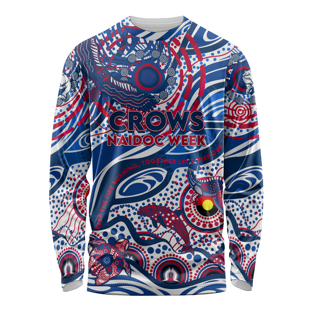 Custom NAIDOC Week 2024 Bulldogs Long Sleeve Shirt Aboriginal Animals Keep The Fire Burning