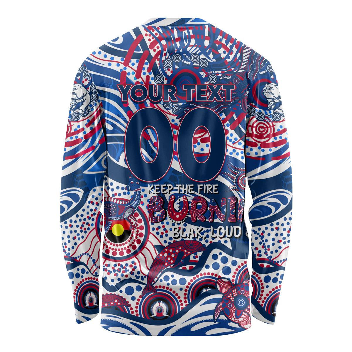 Custom NAIDOC Week 2024 Bulldogs Long Sleeve Shirt Aboriginal Animals Keep The Fire Burning