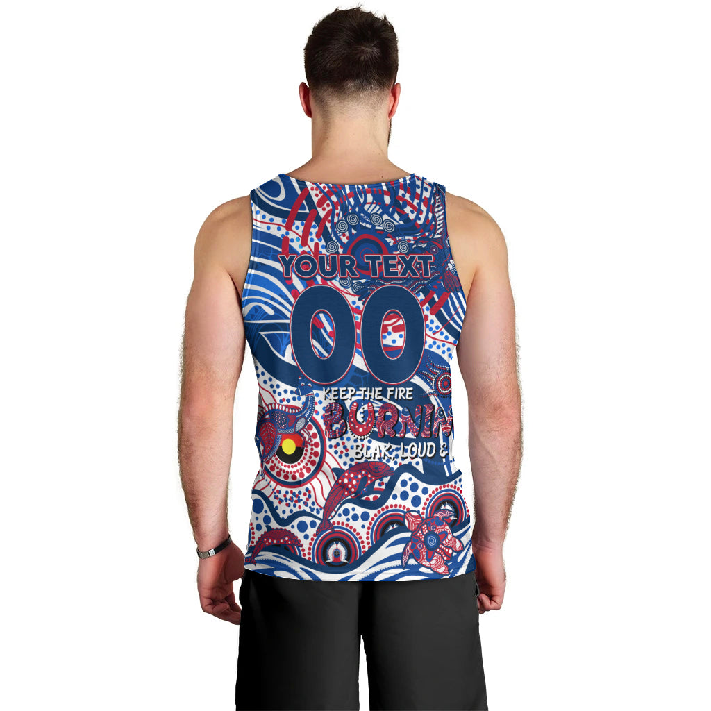 Custom NAIDOC Week 2024 Bulldogs Men Tank Top Aboriginal Animals Keep The Fire Burning