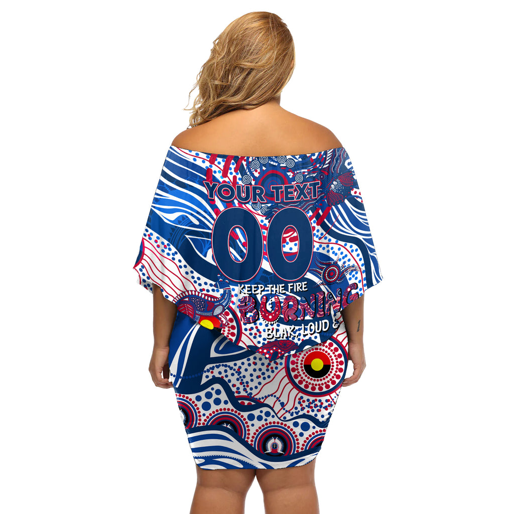 Custom NAIDOC Week 2024 Bulldogs Off Shoulder Short Dress Aboriginal Animals Keep The Fire Burning