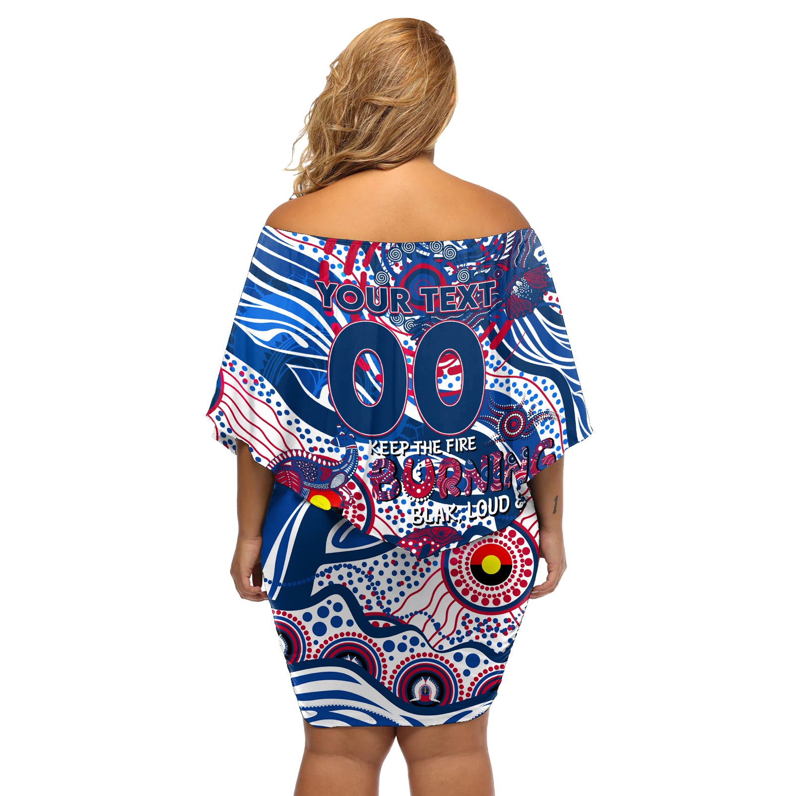 Custom NAIDOC Week 2024 Bulldogs Off Shoulder Short Dress Aboriginal Animals Keep The Fire Burning
