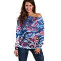 Custom NAIDOC Week 2024 Bulldogs Off Shoulder Sweater Aboriginal Animals Keep The Fire Burning