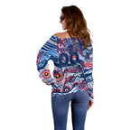 Custom NAIDOC Week 2024 Bulldogs Off Shoulder Sweater Aboriginal Animals Keep The Fire Burning