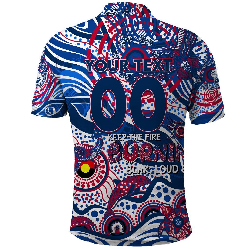 Custom NAIDOC Week 2024 Bulldogs Polo Shirt Aboriginal Animals Keep The Fire Burning