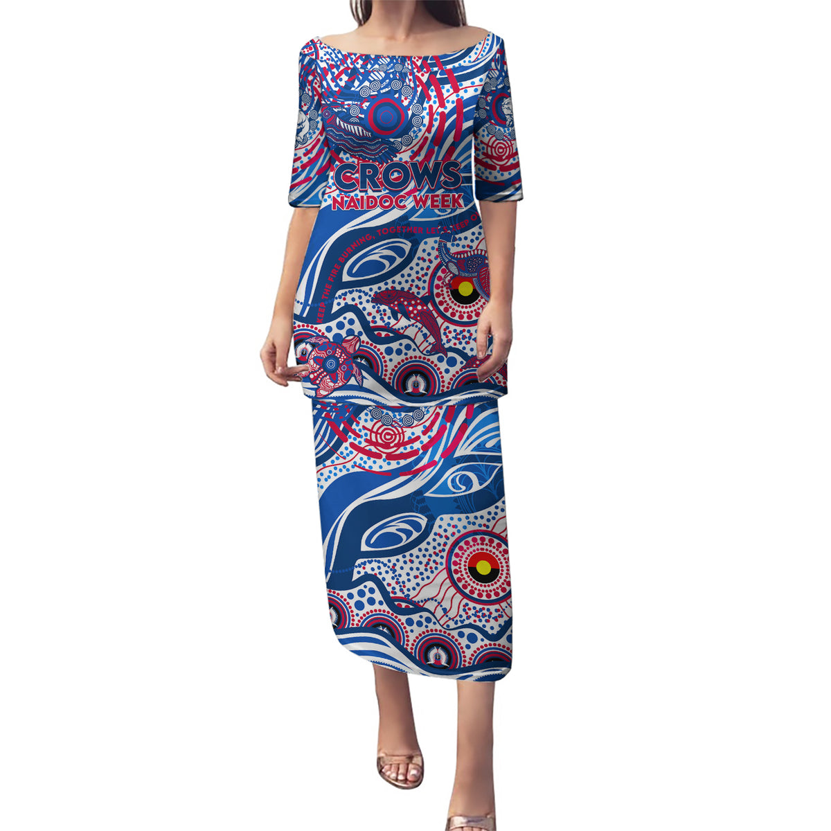 Custom NAIDOC Week 2024 Bulldogs Puletasi Aboriginal Animals Keep The Fire Burning