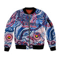 Custom NAIDOC Week 2024 Bulldogs Sleeve Zip Bomber Jacket Aboriginal Animals Keep The Fire Burning