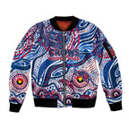 Custom NAIDOC Week 2024 Bulldogs Sleeve Zip Bomber Jacket Aboriginal Animals Keep The Fire Burning