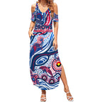 Custom NAIDOC Week 2024 Bulldogs Summer Maxi Dress Aboriginal Animals Keep The Fire Burning