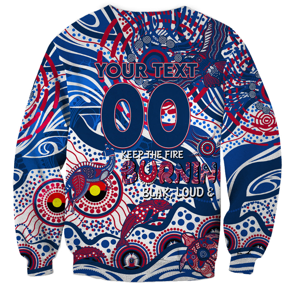 Custom NAIDOC Week 2024 Bulldogs Sweatshirt Aboriginal Animals Keep The Fire Burning