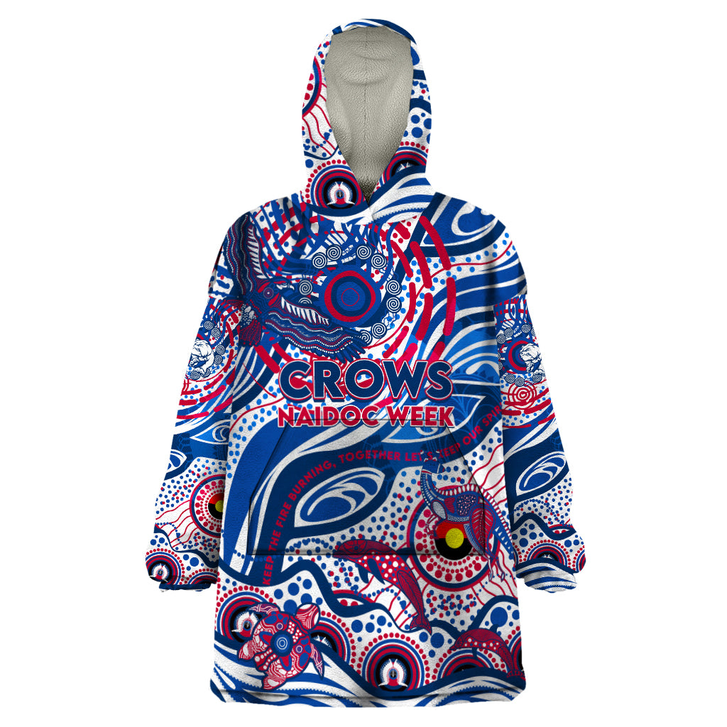 Custom NAIDOC Week 2024 Bulldogs Wearable Blanket Hoodie Aboriginal Animals Keep The Fire Burning