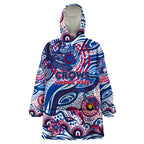 Custom NAIDOC Week 2024 Bulldogs Wearable Blanket Hoodie Aboriginal Animals Keep The Fire Burning