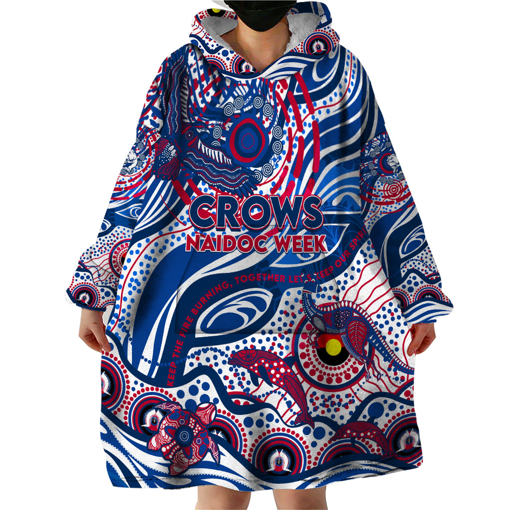 Custom NAIDOC Week 2024 Bulldogs Wearable Blanket Hoodie Aboriginal Animals Keep The Fire Burning
