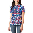 Custom NAIDOC Week 2024 Bulldogs Women Polo Shirt Aboriginal Animals Keep The Fire Burning