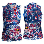 Custom NAIDOC Week 2024 Bulldogs Women Sleeveless Polo Shirt Aboriginal Animals Keep The Fire Burning