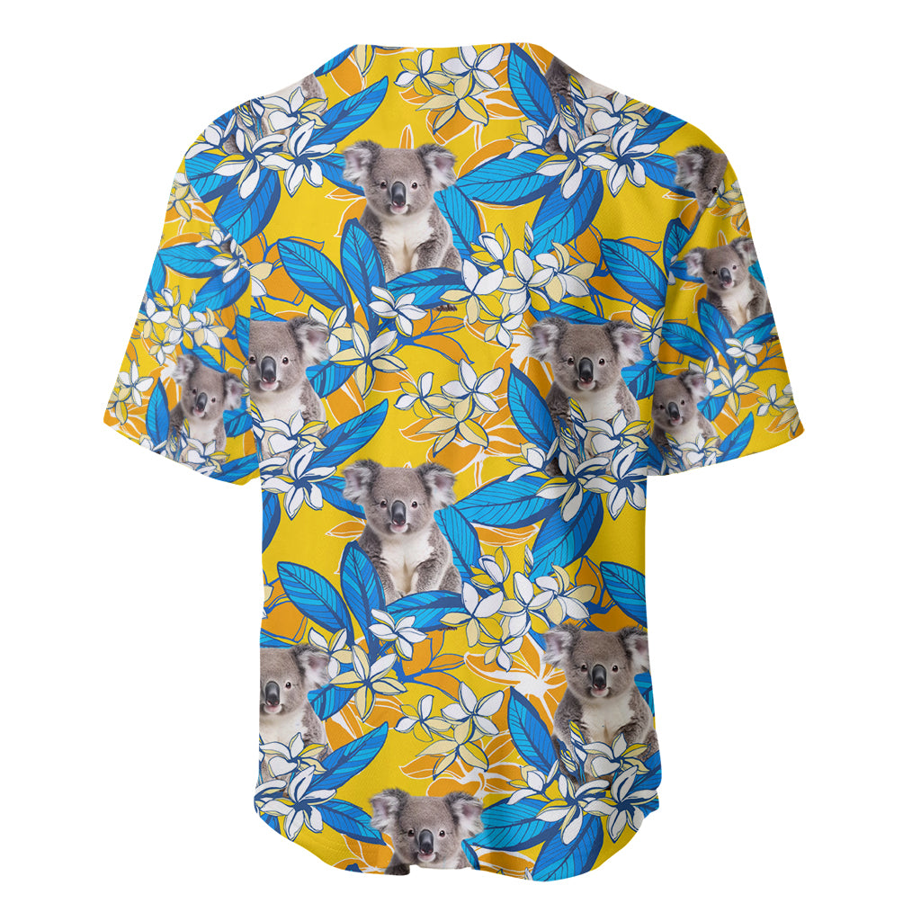 Koala Baseball Jersey Plumeria Flowers