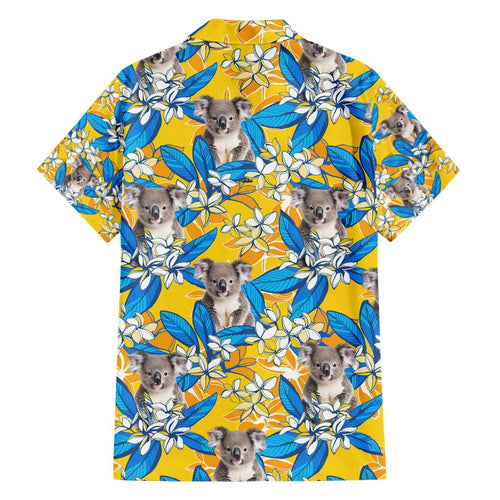 Koala Family Matching Puletasi and Hawaiian Shirt Plumeria Flowers