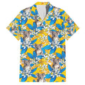 Koala Family Matching Short Sleeve Bodycon Dress and Hawaiian Shirt Plumeria Flowers