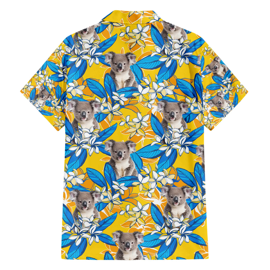 Koala Hawaiian Shirt Plumeria Flowers
