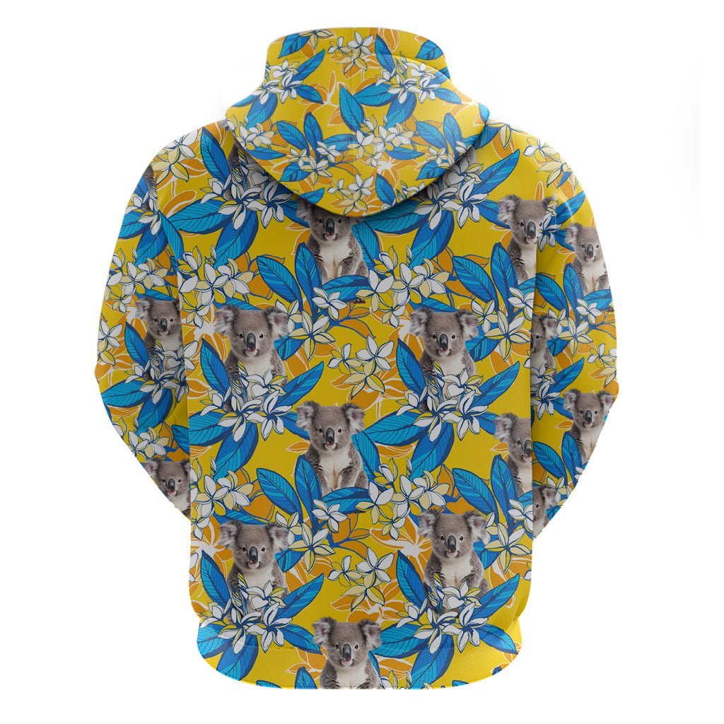 Koala Hoodie Plumeria Flowers