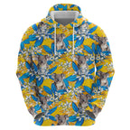 Koala Hoodie Plumeria Flowers