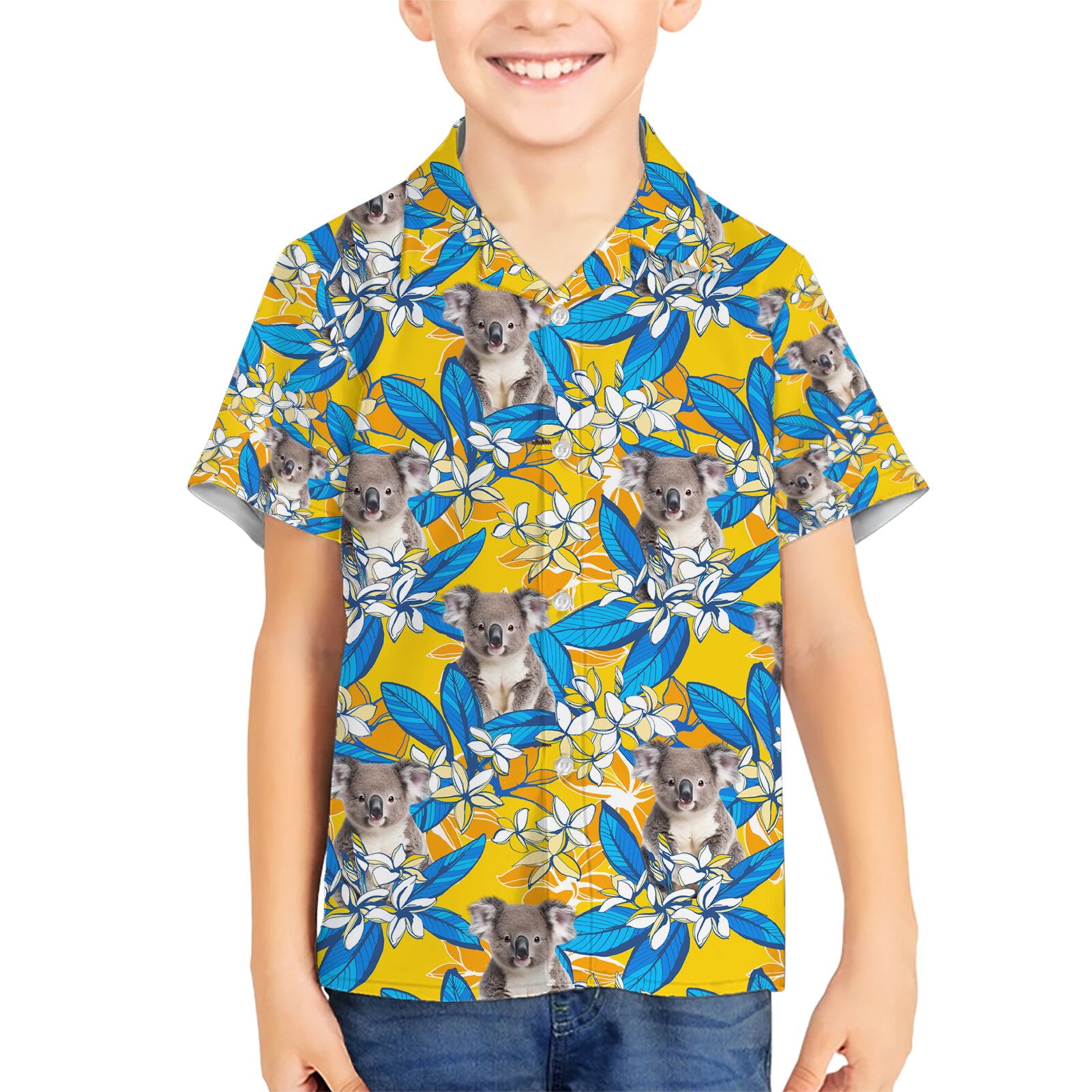 Koala Kid Hawaiian Shirt Plumeria Flowers