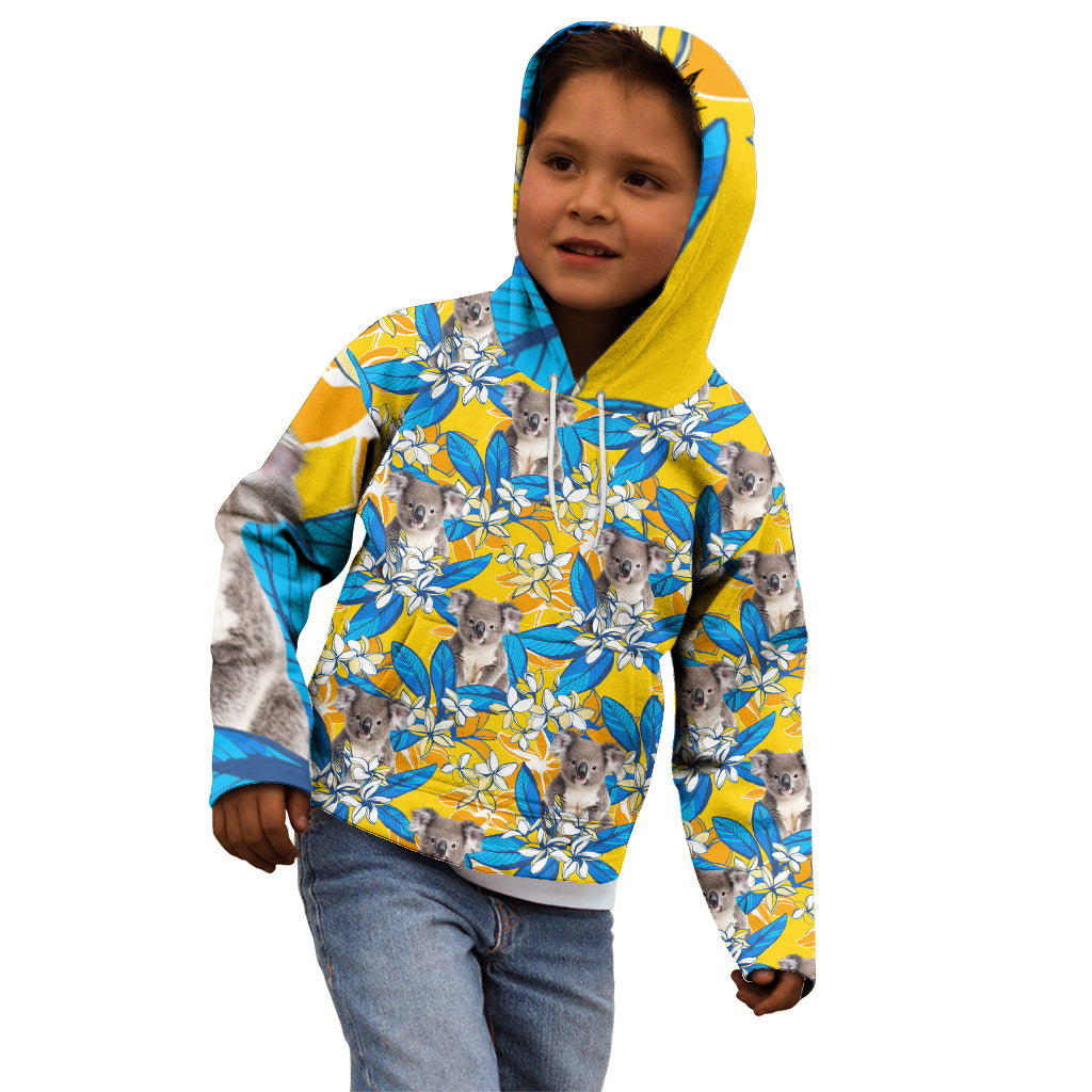 Koala Kid Hoodie Plumeria Flowers