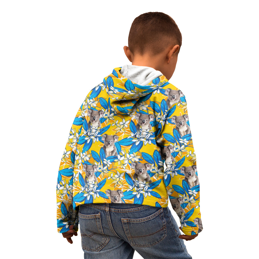 Koala Kid Hoodie Plumeria Flowers
