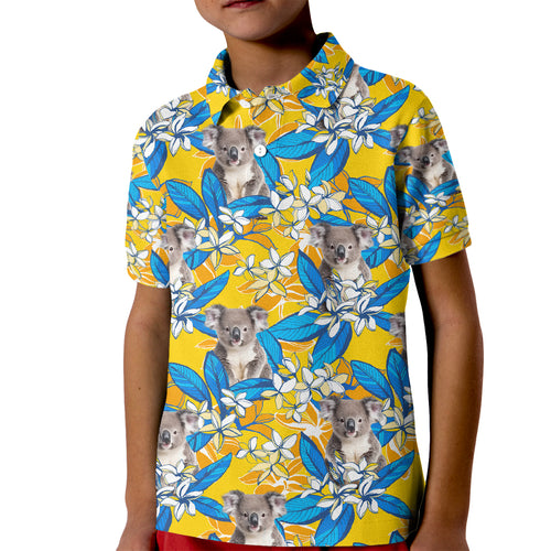Koala Kid Polo Shirt Plumeria Flowers