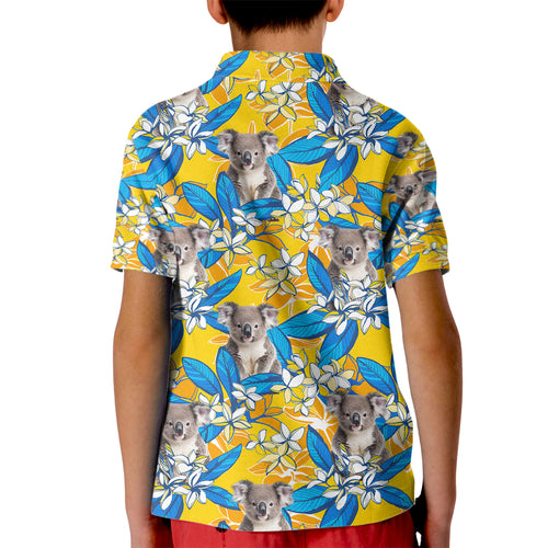 Koala Kid Polo Shirt Plumeria Flowers