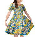 Koala Kid Short Sleeve Dress Plumeria Flowers